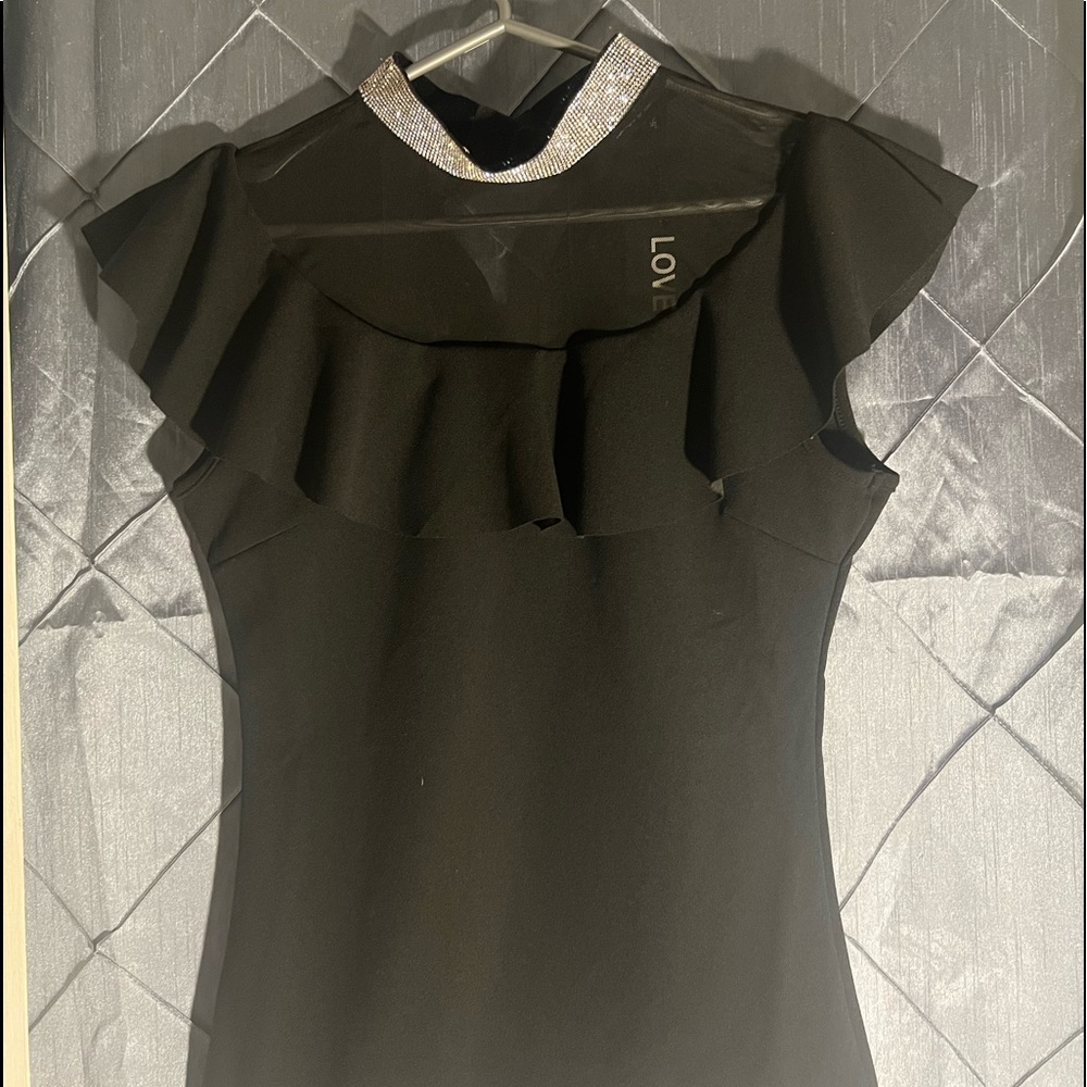 Black dress shirt with diamonds